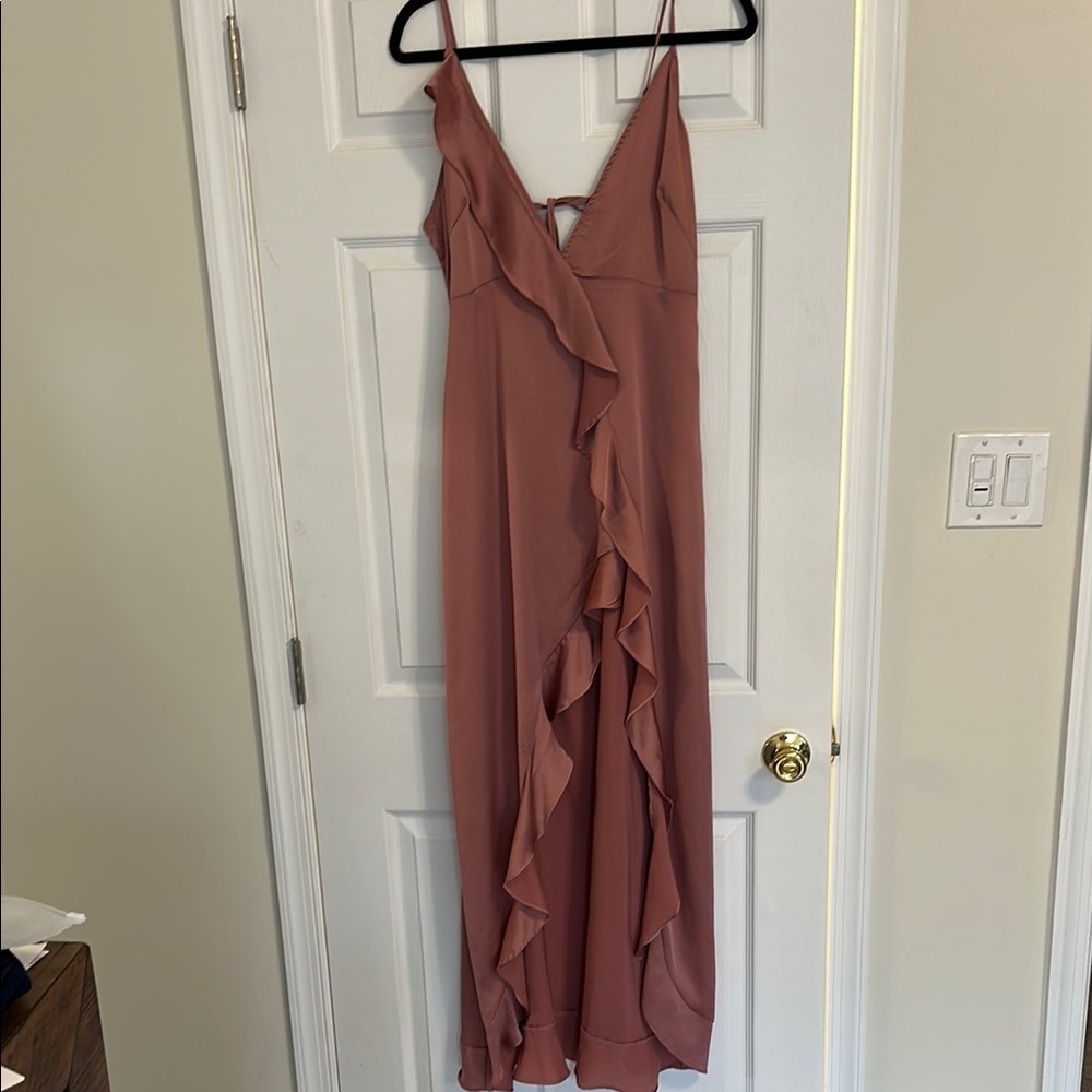 Vici Purple Pink Asymmetrical Ruffled Sundress